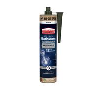UniBond Kitchen and Bathroom Mould-Resistant, White Silicone Sealant, Easy No Cut Opening, Silicone-Based Sanitary Sealant, Waterproof, 1 x 280ml Car