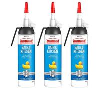 Unibond Mould Resistant Bath & Kitchen Silicone Sealant White, 104G, 3Pk