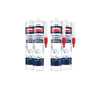 UniBond Mould Resistant 'Sanitary Sealant Cartridge' White 274 g, 4 Pack Unibond White