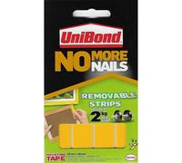 Unibond No More Nails Removable Mounting Tape Adhesive 2kg Per Strip (Pack of 5 Strips)