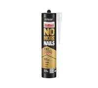 UniBond No More Nails 3-in-1 Transparent High-Strength Adhesive, Bonds Seals & Fills, Waterproof Grab & Gap Filler for Wood, Tile, Metal & Concrete, Indoor & Outdoor Use, 1 x 280 ml Cartridge