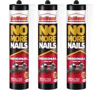 Unibond No More Nails Adhesive, 3 x 365g Cartridges - Strong Grab Glue for Wood, Metal, Plaster, Brick & Stone | Interior DIY Adhesive for Home Repairs