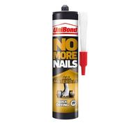 UniBond No More Nails All Materials Quick Drying Construction Adhesive, All Materials Grab Adhesive, High Strength Adhesive Bonding, No Nails Required, White, 390 g Cartridge