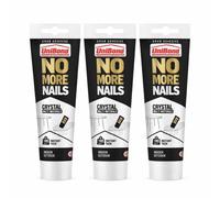 Unibond No More Nails Crystal Clear Grab Adhesive 87Ml (3 Pack) - Instant Transparent Tack, Multi-Material Bonding