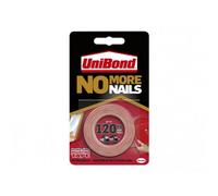 Unibond No More Nails Indoor & Outdoor Permanent Mounting Tape Roll 19mm X 1.5M Multi Colour (One Size)