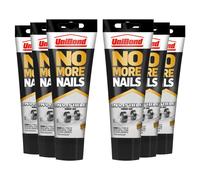 UniBond No More Nails Invisible, Heavy Duty Glue Tube for All Surface 184g, 6Pk