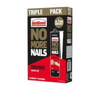 UniBond No More Nails Original, Construction Adhesive, White, 3 x 280 g