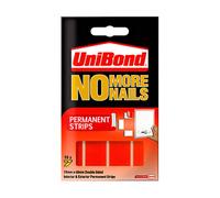 UniBond No More Nails Permanent Pads 19mm x 40mm 2 Pack (20 Strips) - Double-Sided Mounting Strips