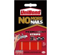 Unibond No More Nails Permanent Strips, Adhesive Strips for Fast & Easy Mounting, Double Sided Sticky Tape for Interior & Exterior Use