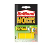 UniBond No More Nails Removable Pads 19mm x 40mm 2 Pack (20 Strips) - Double-Sided Mounting Strips