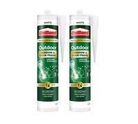 UniBond Outdoor Window and Door Frame Sealant, Premium Silicone Sealant Suitable for Use on Various Materials*, Waterproof and Weather Resistant, Whi
