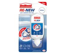 UniBond Re-New, White Silicone Sealant for Kitchen & Bath, One-Step Bathroom Sealant Renewal, Waterproof Kitchen Silicone with Triple Mould Resistance, 1 x 80ml