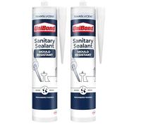 UniBond Sanitary Sealant, Mould Resistant & Waterproof, Translucent Sealant, 1 x 274g Cartridge (Pack of 2)