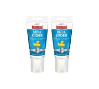 UniBond 'Silicone Sealant' Anti-Mould & Waterproof for Kitchen/Bath, 147g 2pk in White Unibond White
