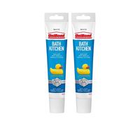 UniBond Silicone Sealant' Anti-Mould & Waterproof for Kitchen/Bath, 50ml 2pk in White Unibond White