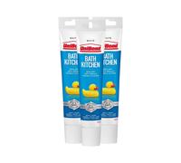 UniBond Silicone Sealant' Anti-Mould & Waterproof for Kitchen/Bath, 50ml 3pk in White Unibond White