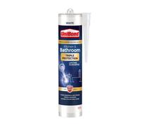 UniBond Triple Protection Anti Mould Silicone Sealant For Kitchen & Bathrooms, White Sealant Repels, Kills and Prevents Mould Growth, Long-Lasting Sh