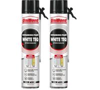 UniBond WhiteTeq Expanding Foam, Pure White PU Foam Gap Filler for Construction Filling and Insulating, Thermal and Sound Insulation, 1x 750ml Can (Pack of 2)
