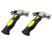 Unibos | 10 Oz Stubby Claw Hammer with Magnetic Head & Shock Reduction Grip X2 - Camping Hammer with Soft Rubber Handle & Cushion Grip