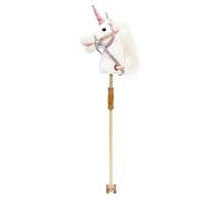 Unibos | 104 Cm Hobby Horse Toy With Interactive Sounds, Strong Grip Handles, Plush Head & Wheels, White Unicorn, Play Toy Activity For Boys & Girls (AA Batteries Required)
