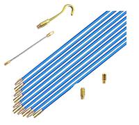 Unibos | 10M Wire Cable Access Rod Electrical Fish Tape Glow Rods kit - 10 x 1M PCS (33 Foot) Rods