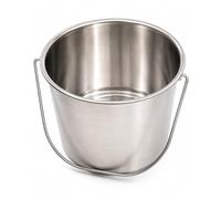 Unibos | 12 Litre Stainless Steel Bucket with Handle, Large Metal Pail with Wire Carry Handle for Kitchen, Catering, Garden, BBQ, Ice & Drinks, Wood, Ash, Cleaning & Utility Use
