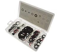 Unibos | 125 Piece Tap Washer & O Ring Assortment Set - Fibre, Rubber, Foam & Aluminium Washers with Nylon & Rubber O-Rings and C Clips - Plumbing Repair Kit for Taps, Hydraulic, Air & Gas Connectors