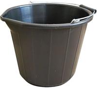 Unibos | 14 L Household Heavy Duty Rubber Bucket With Spout & Metal Handle, Multipurpose Water Bucket For Cleaning, Bath, Gardening & Other Work (Black)