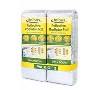 Unibos | 2X Radiator Foil Reflector Roll 5m x 60cm - Heat Reflective Radiator Foil Panels & Insulation Sheet for Behind Radiators - Energy Saving Thermal Radiator Insulation with Sticky Pads (2)