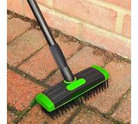 Unibos 3-in-1 Patio Weed Brush with Telescopic Handle - Wire Brush, Scraper & Broom Heads - Block Paving Cleaner, Driveway Weed Remover Tool for Moss & Patio Cleaning UK