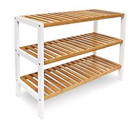 Unibos 3 Tier Shoe Rack - Shoe Storage Organiser, Quick Assembly, Shoe Storage Shelves, 12 Pair of Shoes, 70 x 26 x 55cms, for Closet, Entryway- Natural Bamboo