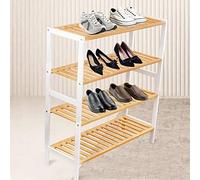 Unibos | 4 Tier Shoe Rack Organiser | Shoe Storage | Easy to Assemble | Shoe Box Organizer | Space Saving & Versatile Rack | Shoe Shelf for Closet, Entryway | 12-16 Pairs