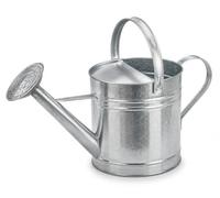 Unibos 5L Galvanised Metal Watering Can With Rose & Dual Handles | Traditional silver galvanised metal watering can with 5L capacity for plants, flowers, pots, planters & garden beds rose