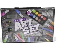 Unibos | 86 Piece Craft & Art Set | Colouring Kit with Crayons & Watercolour Paint | Portable Art & Colouring Supplies | Perfect for Kids & Beginners Artists | Fun Activity At Home & School |
