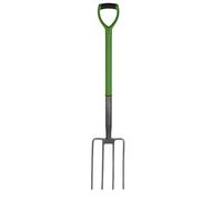 Unibos | Digging Fork Carbon Steel Soft Grip D Handle | 4 Prong Head | Strong Versatile & Durable Metal Pitchfork | Perfect For Gardeners Builder Industrial Work & Cultivation (Fork)