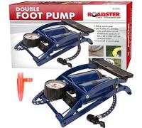 Unibos | Double Barrel Foot Pump, Double Cylinder Bike Pump Bike Floor Pump Portable Bicycle Pump Bicycle Tire Pump Road Bike Floor Air Inflator Pump with Pressure Gauge & Smart Valve Head