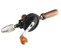 Unibos | Double Pinion Design 1/4" Powerful & Speedy Manual Hand Drill Wooden Handle for Woodworking (Metal)