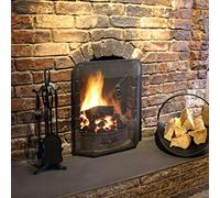 Unibos Fireplace Guard Spark Guard Fire Screen Single Panel Black Transparent New