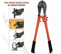 Unibos Heavy Duty- 24" Bolt Cutter for Padlocks, Chain, Wire, Mesh, Metal - Adjustable Easy Cut Croppers with Rubberised Anti Slip Grips, Bike Lock & Wire Cutters