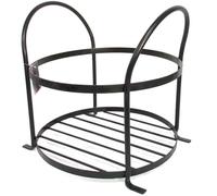 Unibos | Heavy Duty Black Round Metal Log Holder Log Basket/Upright Log Rack Fireplace 40cm diameter (Round)