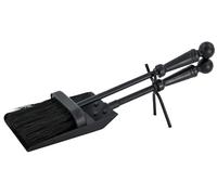 Unibos Heavy Duty | Shovel & Brush Set | Hearth Fireside Fireplace Steel Tools Coal Ash Accessories Wide Shovel Black Powder Coated for a | Quality Finish