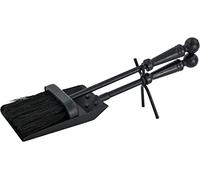 Unibos Heavy Duty | Shovel & Brush Set | Hearth Fireside Fireplace Steel Tools Coal Ash Accessories Wide Shovel Black Powder Coated for a | Quality Finish