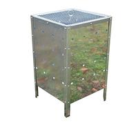 Unibos Large Square Incinerator Fire Bin Garden Rubbish Burning Trash Bins Galvanised Metal 90 Litre New