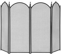 Unibos | Metal 4 Panel Spark Fire Guard, Wrought Iron Standing Gate, Decorative Mesh Screen, Flame Guard for Coal & Wood Fire, Folding Fireplace Cover | Perfect for Outdoor & Indoor