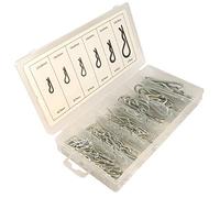 Unibos New 150pc Stainless Steel Hair Pin Hitch R Clip Lynch Cotter Assortment Different Sizes with Clear Re-Sealable Storage Case