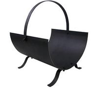 Unibos Oval Log Holder Firewood Log Storage Rack Powder Coated Steel Fireplace Wood Storage Organizer Log Stand For Indoor Outdoor Patio Fireside Wood Holder Black