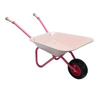 Unibos | Pink Wheelbarrow Set Children, Children Metal Wheelbarrow Kids Gardening Set With Shovel, Rake, Fork & Kids Gloves, For Outdoor, Educational, Farm, Gardening Toy, Play (Pink)