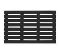 Unibos Premium Rectangular Wooden Bath Mat | Non Slip Bath/Shower Mat - Easy Clean - Comfortable for Feet - Draining Holes - Modern Design (BLACK)