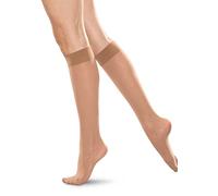 Unibos Set of 2 Plus Size Knee High Extra Wide Women Sheer Compression Nude Socks