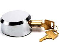 Unibos Shackleless Padlock Heavy Van Lock 73MM Round Chrome Plated Security Door Lock with 2 Brass Keys for Securing Vans, Trucks and Other Vehicles